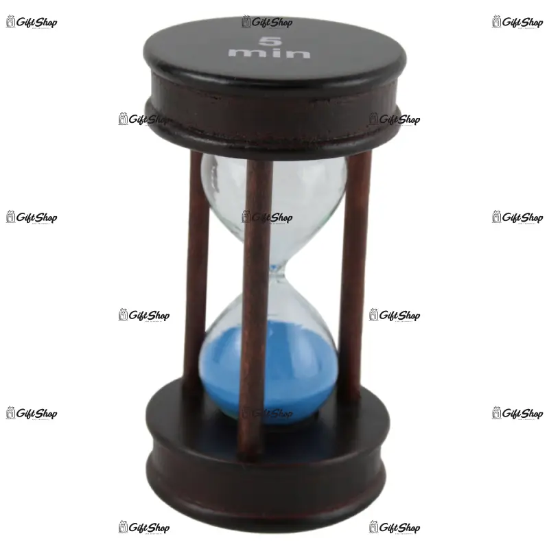 Clepsidra din lemn cu nisip colorat, 5 minute